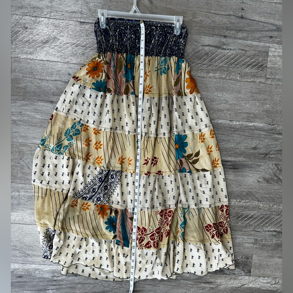 Boho Maxi Skirt, One Size, Multi Color.
